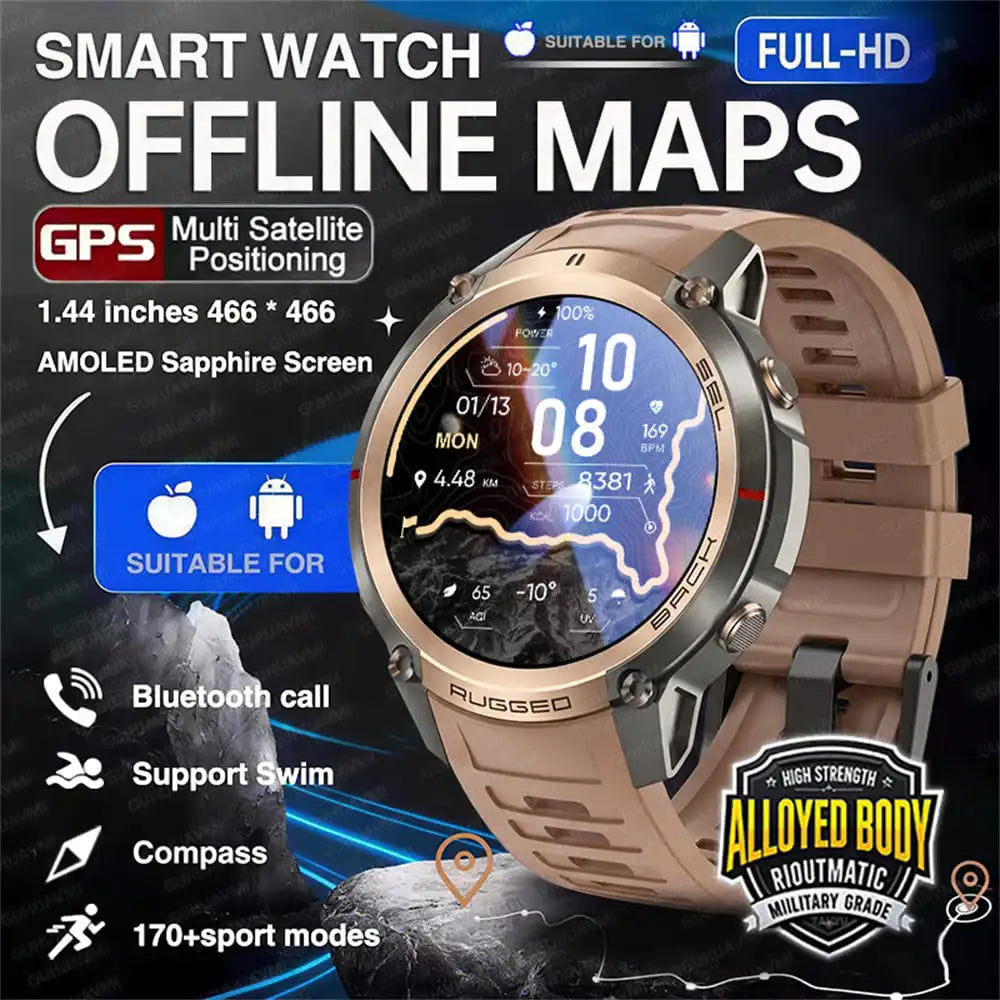 Montre GPS outdoor DM59 avec cartes hors ligne et boussole