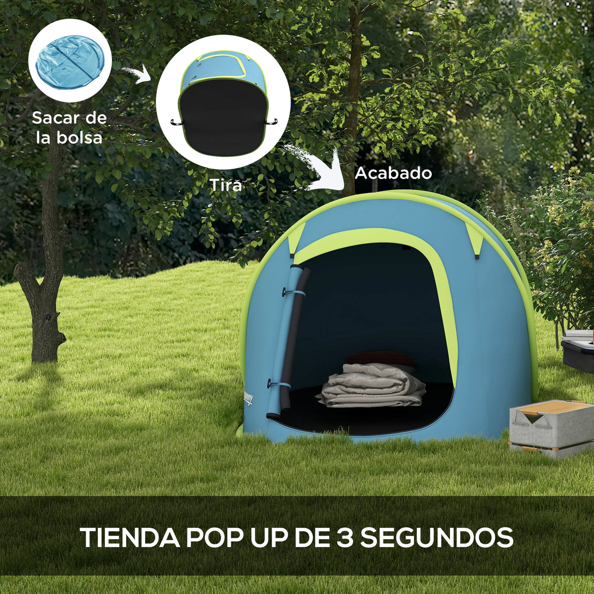 Tente Pop-Up Familiale 2–3 Personnes – 245 × 148 × 105 cm
