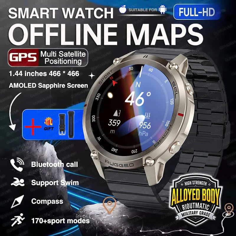 Montre GPS outdoor DM59 avec cartes hors ligne et boussole