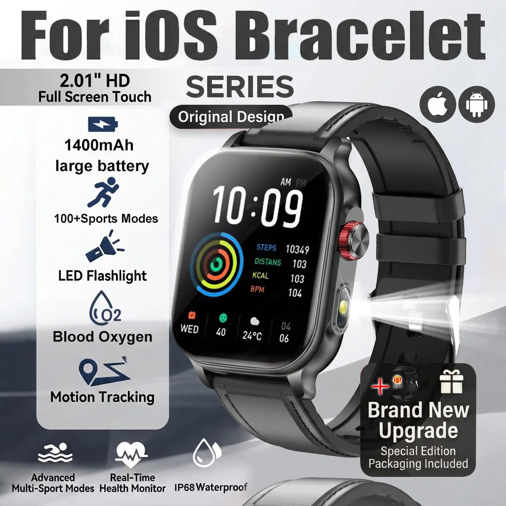 Montre outdoor AMOLED 2,01″ avec lampe LED et suivi sportif