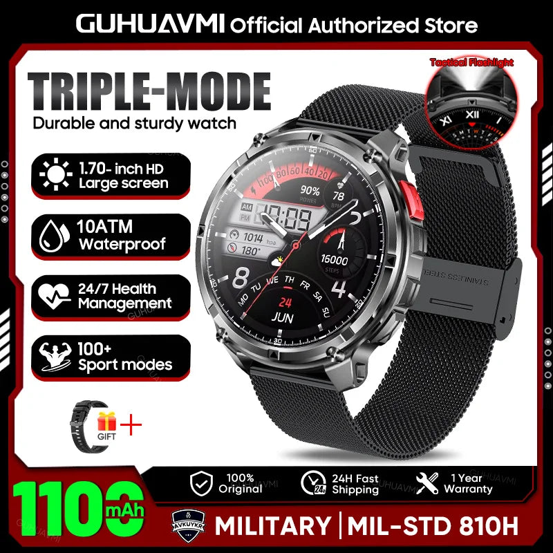 Montre outdoor robuste avec écran AMOLED et batterie 1 100 mAh