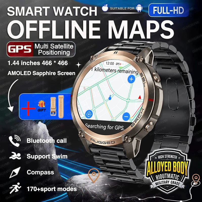 Montre GPS outdoor DM59 avec cartes hors ligne et boussole