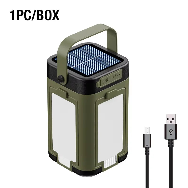 Lanterne LED de Camping Rechargeable – USB-C, Solaire & Suspendue