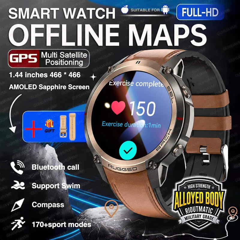 Montre GPS outdoor DM59 avec cartes hors ligne et boussole