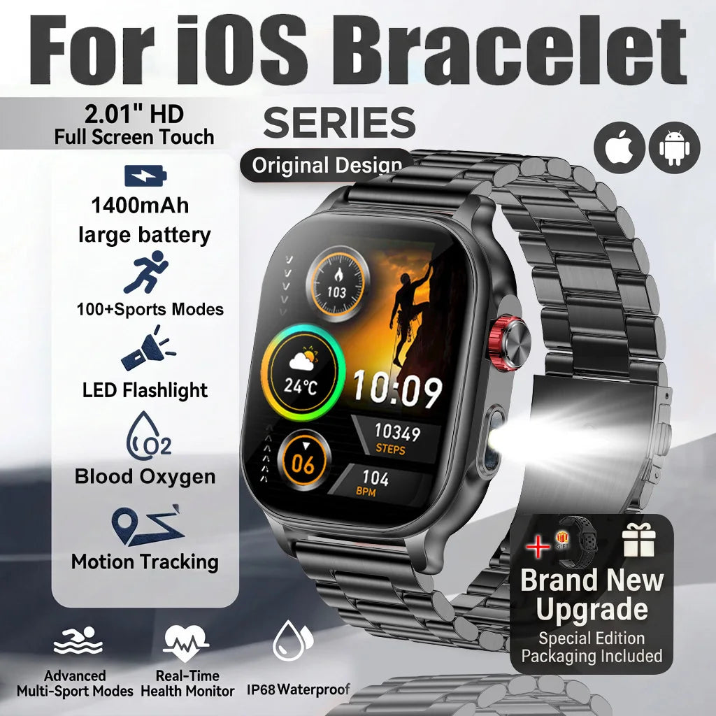 Montre connectée outdoor 2,01″ avec batterie 1 400 mAh