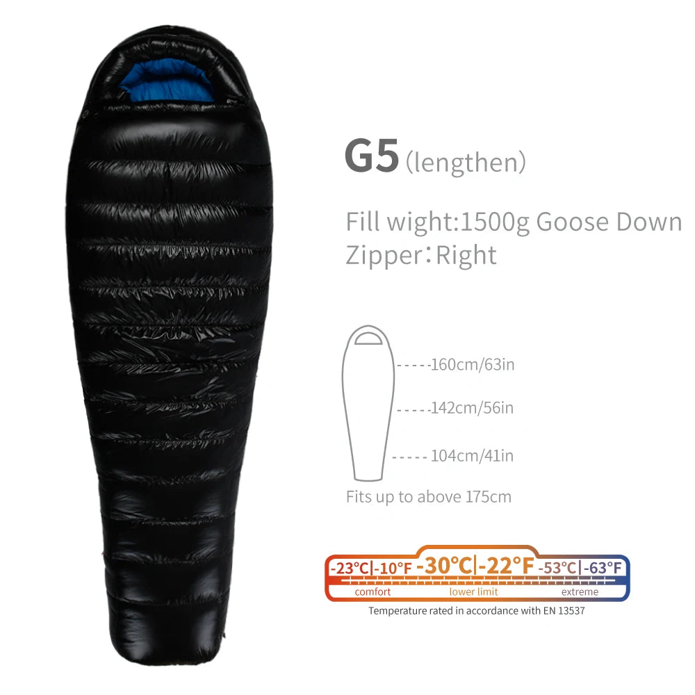 Sac de couchage AEGISMAX G1–G5 en duvet d’oie 800 FP
