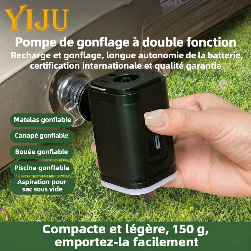 Pompe de gonflage YIJU à double fonction, compacte et légère