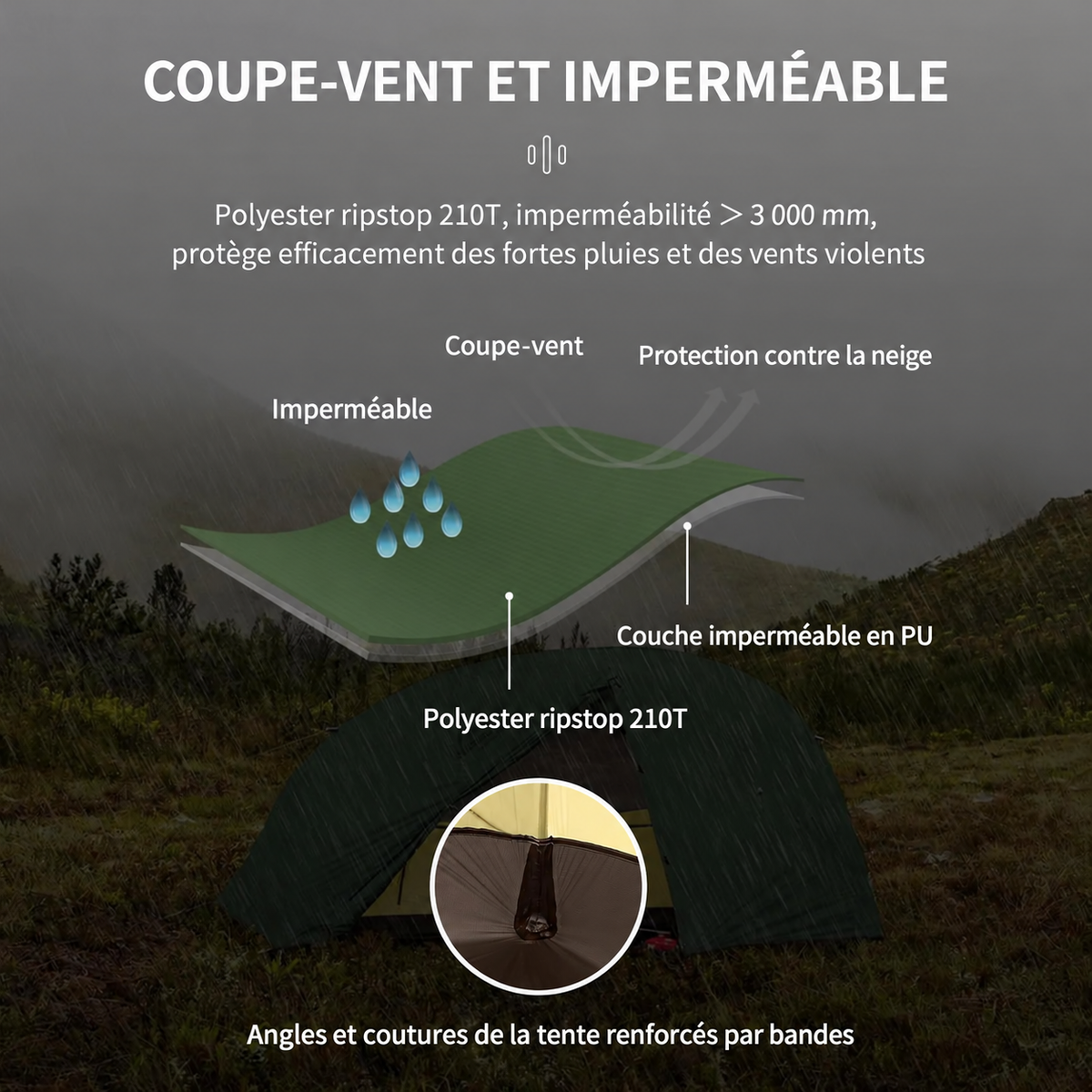 Tente Star-River coupe-vent et imperméable