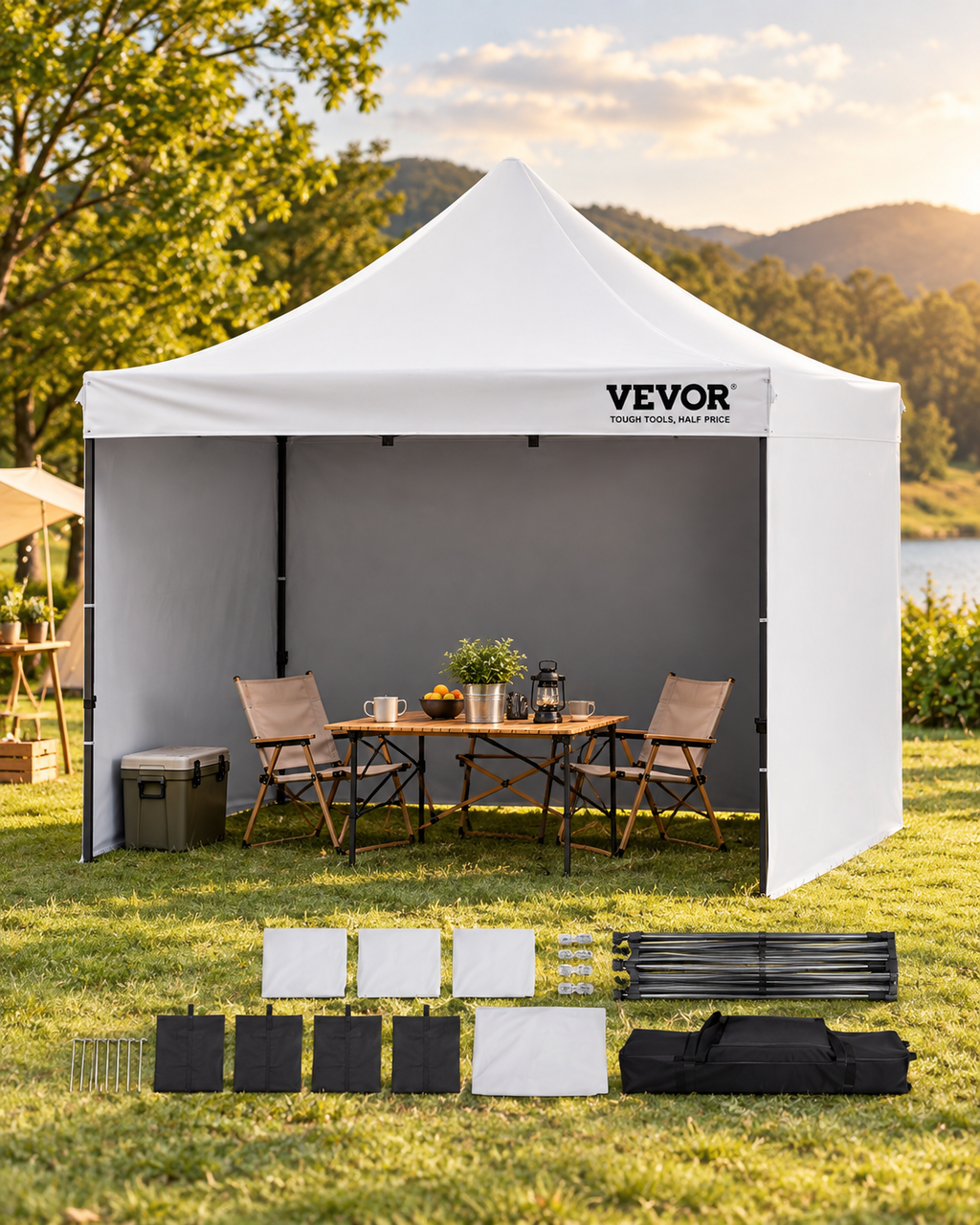 Gazebo pliable VEVOR 3 x 3 m en extérieur