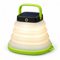 Lampe solaire de camping pliable verte et blanche