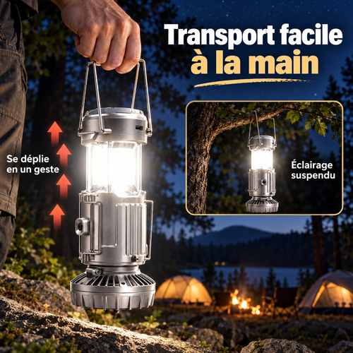 Lanterne de camping portable avec éclairage suspendu