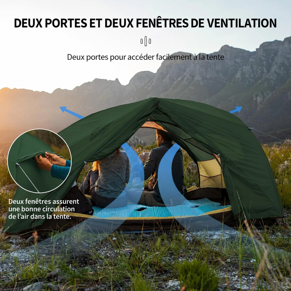 Tente Star-River avec deux portes et deux fenêtres de ventilation