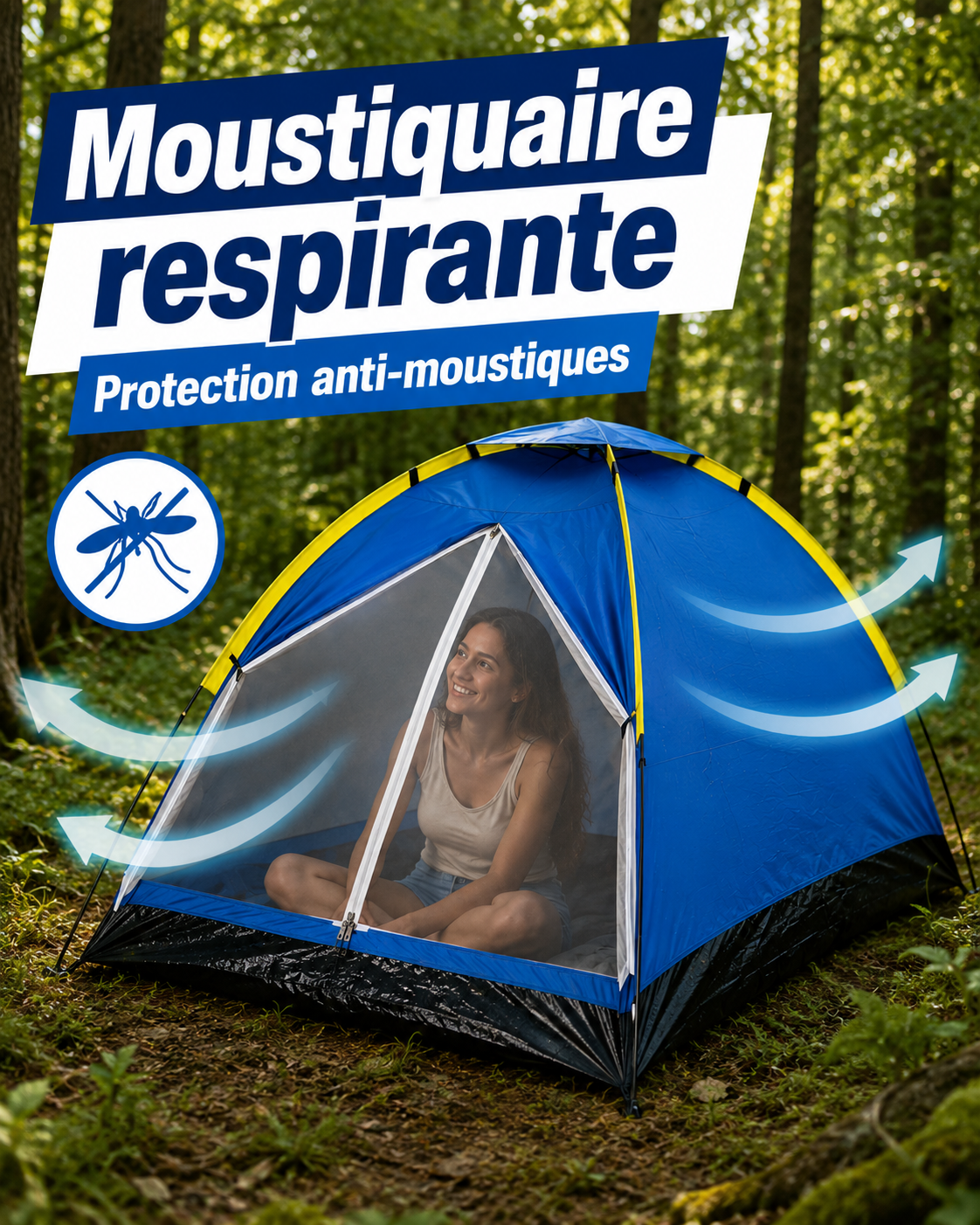 Tente avec moustiquaire respirante