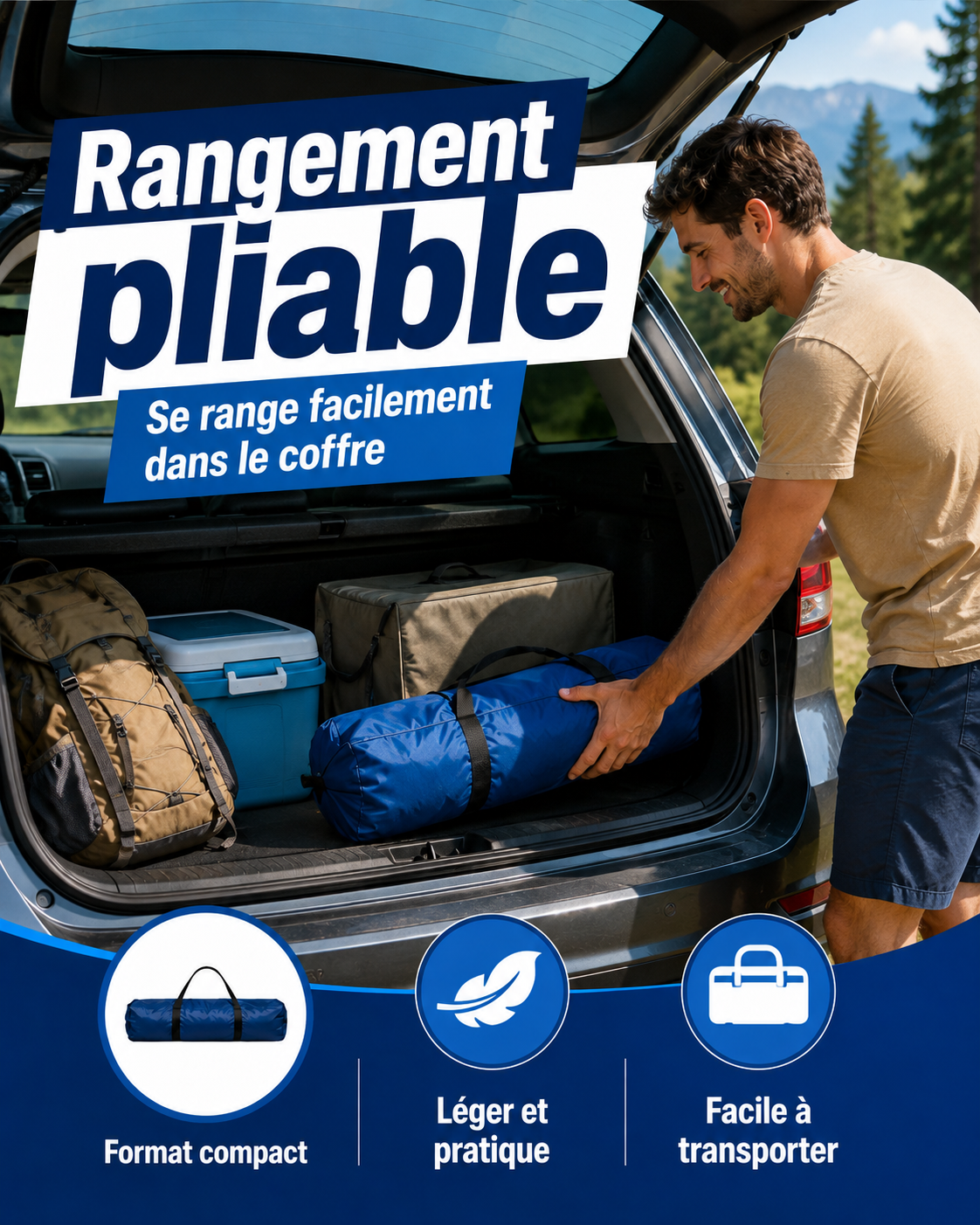 Tente pliable facile à ranger et transporter